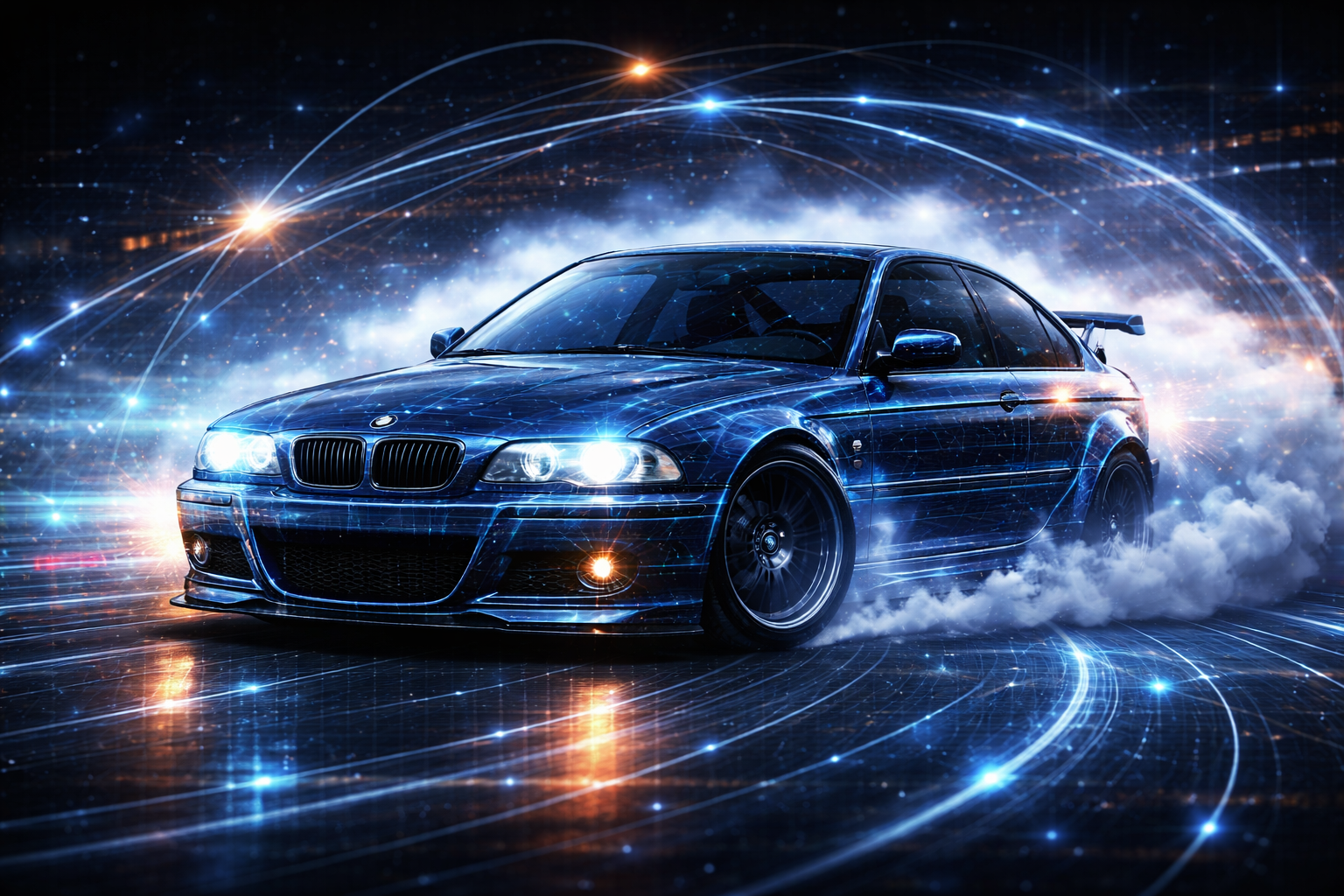 Futuristic cube lattice and technical geometry